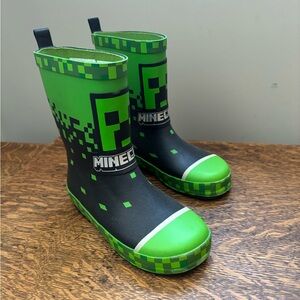 Minecraft Kids Green & Black Creeper Rain Boots